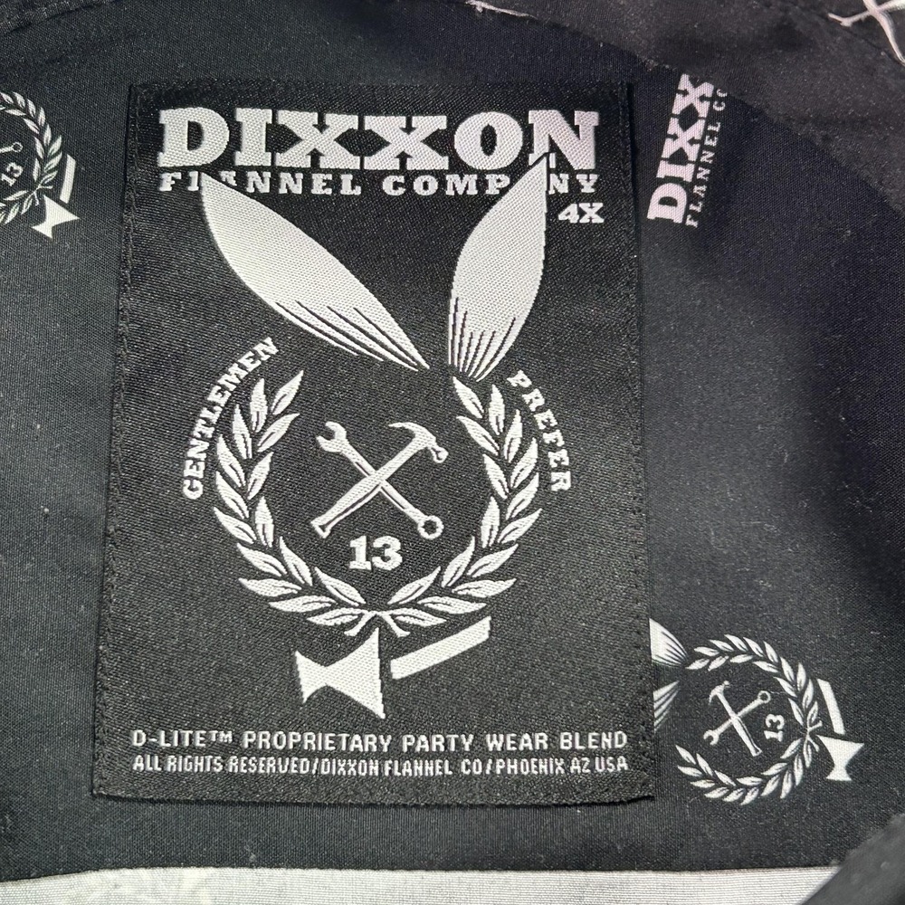 Dixxon Shirt Mens 4XL Black Short Sleeve Button Front Party Wear All Over Print - Picture 4 of 9